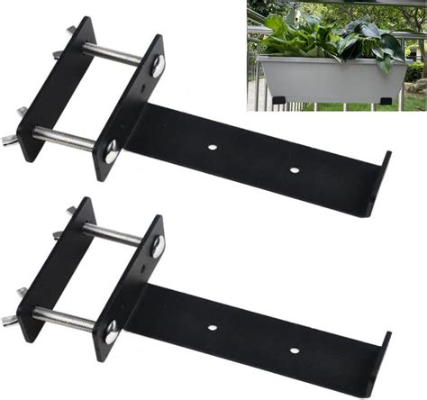 metal planter box brackets|planter brackets for deck railing.